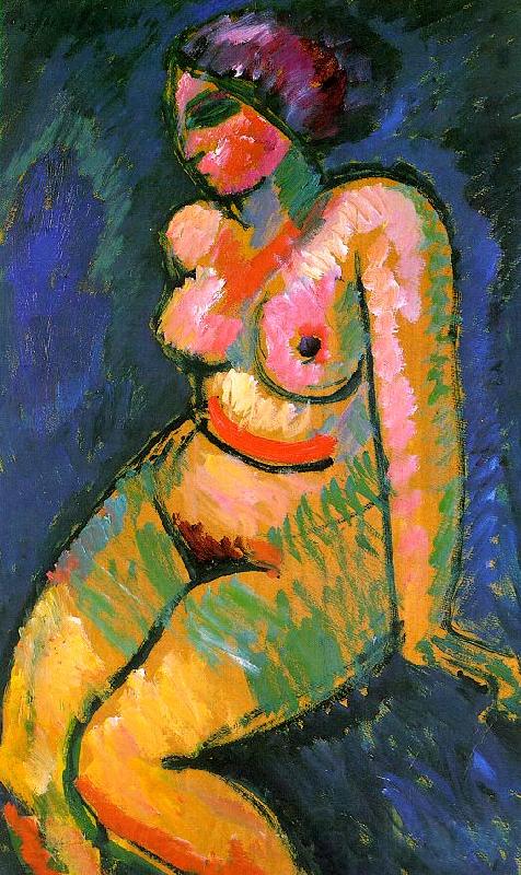 Alexei Jawlensky Seated Female Nude Germany oil painting art